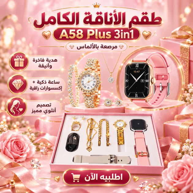 طقم الأناقة الكامل A58 Plus 8in1  مرصعة بالألماس