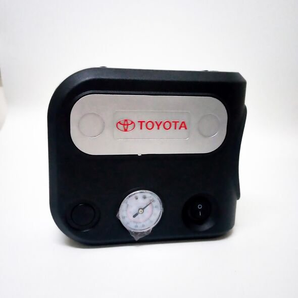 COMPRESSEUR TOYOTA  ORIGINAL مع حقيبة حمل وملحقات مناسب للسيارات والدراجات12 فولت، 150 PSI،