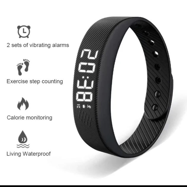 سوار ذكي LED رقمي مقاوم للماء ساعة ذكية Smartband مع شاشة عداد الخطى للجري الذكية